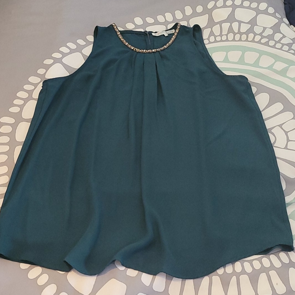 Beautiful Teal Tank with elegant beading